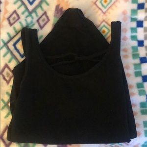 Black body suit with cross straps